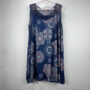 SJS Mandala Dress Size 3X Boho Feminine Sheer Summer